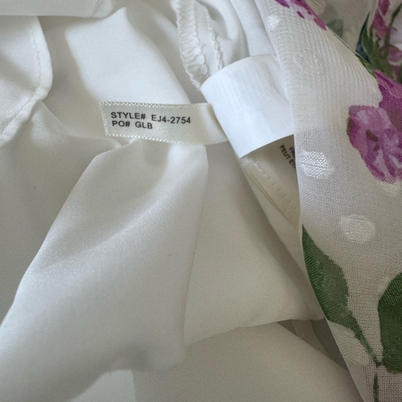 Eliza J Lilac White Floral Wrap Ruffled Tie Front Midi Dress - Picture 14 of 15